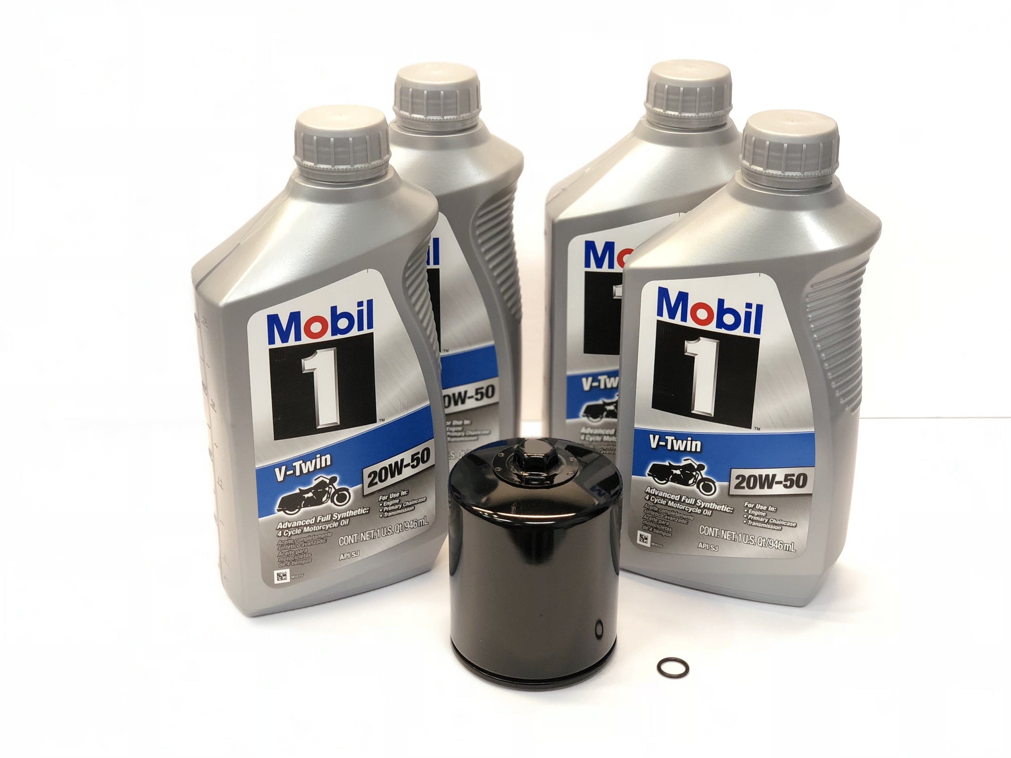 Fat Head Cycles Harley-Davidson Oil Change Kits Black '99-'16 Twin Cam Synthetic Oil Change Kit - Black or Chrome Filter